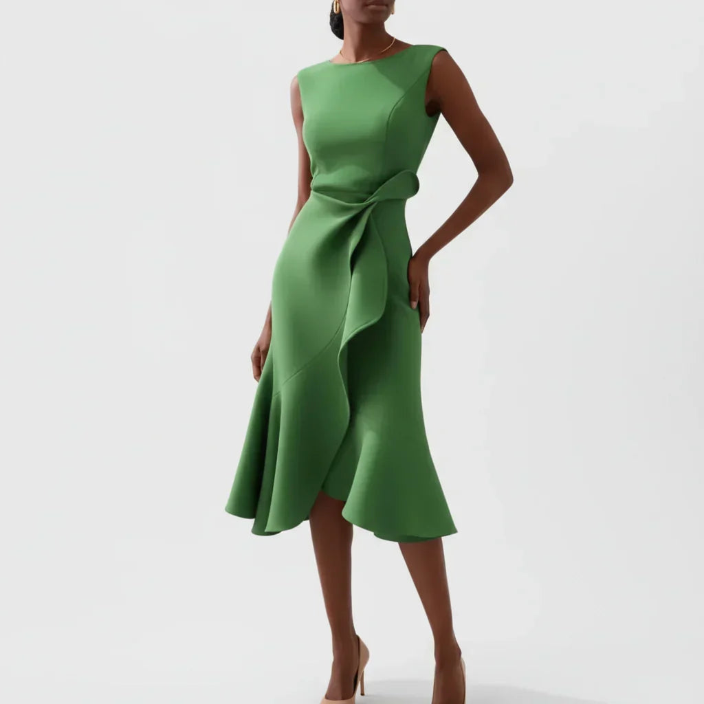 Iris Ruffle Midi Dress