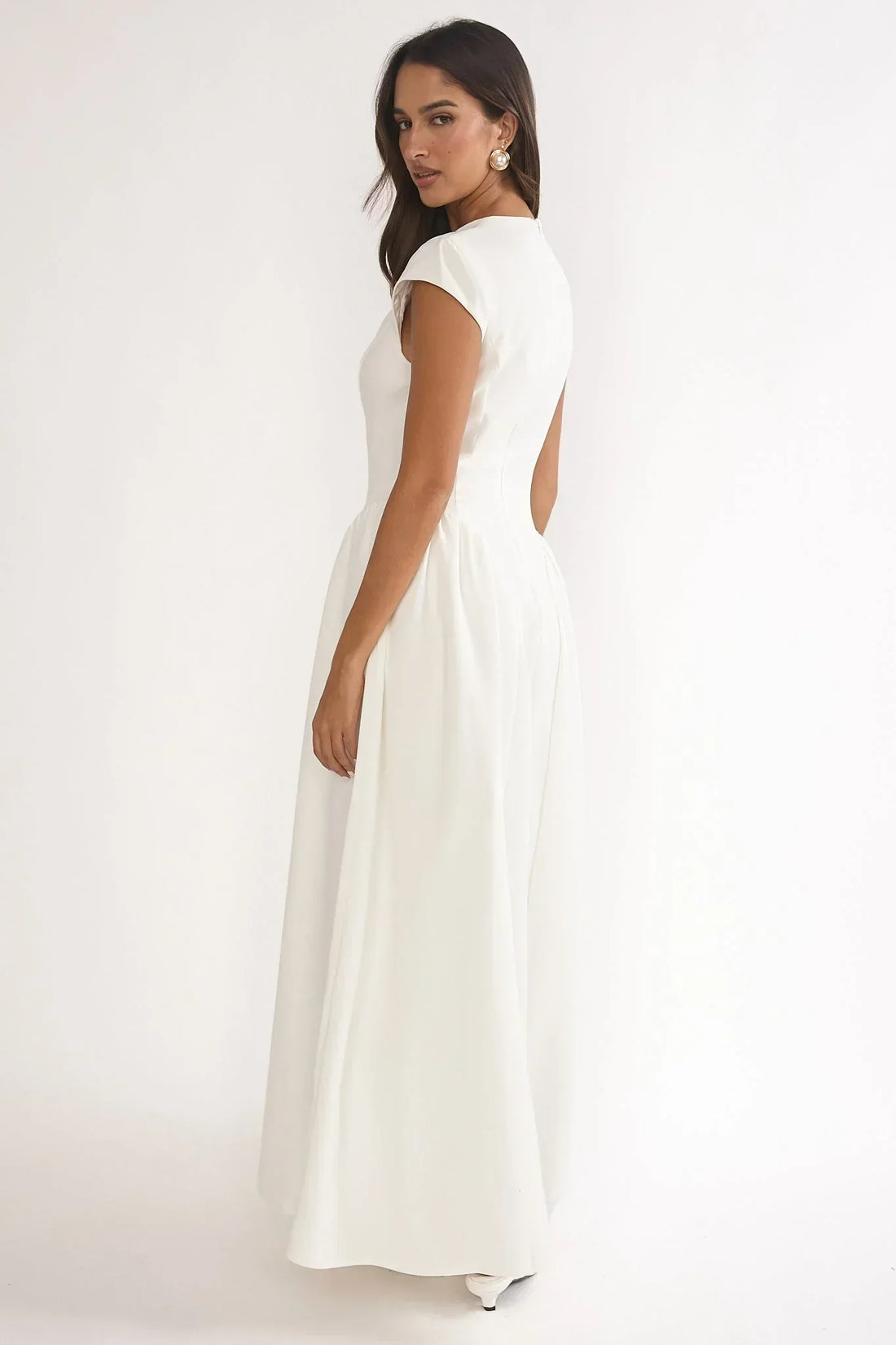 Lynnie Cap Sleeve Maxi Dress Cream