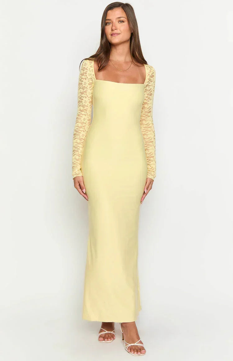 Paityn Yellow Lace Maxi Dress
