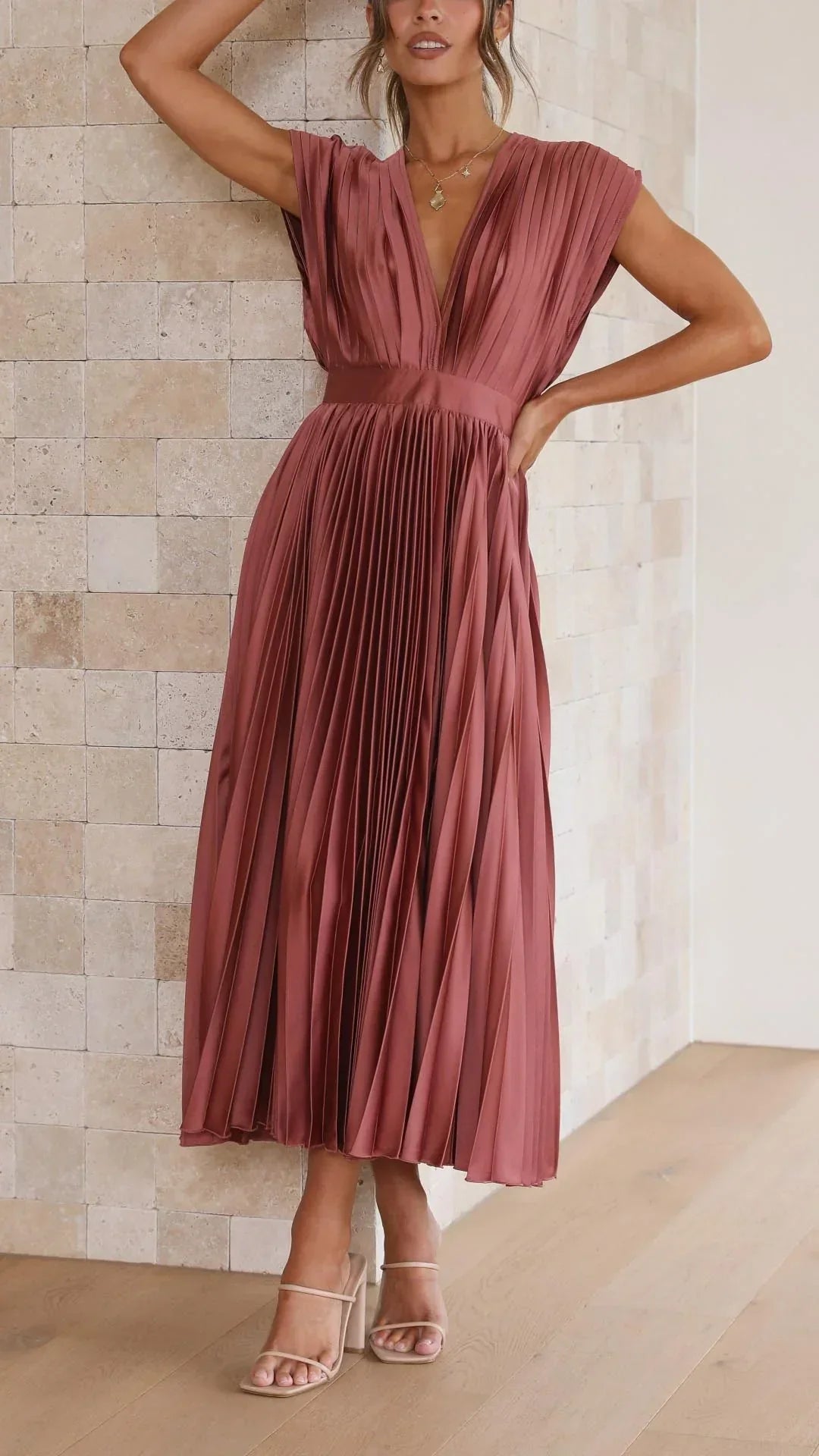 Rosalie Pleated Midi Dress