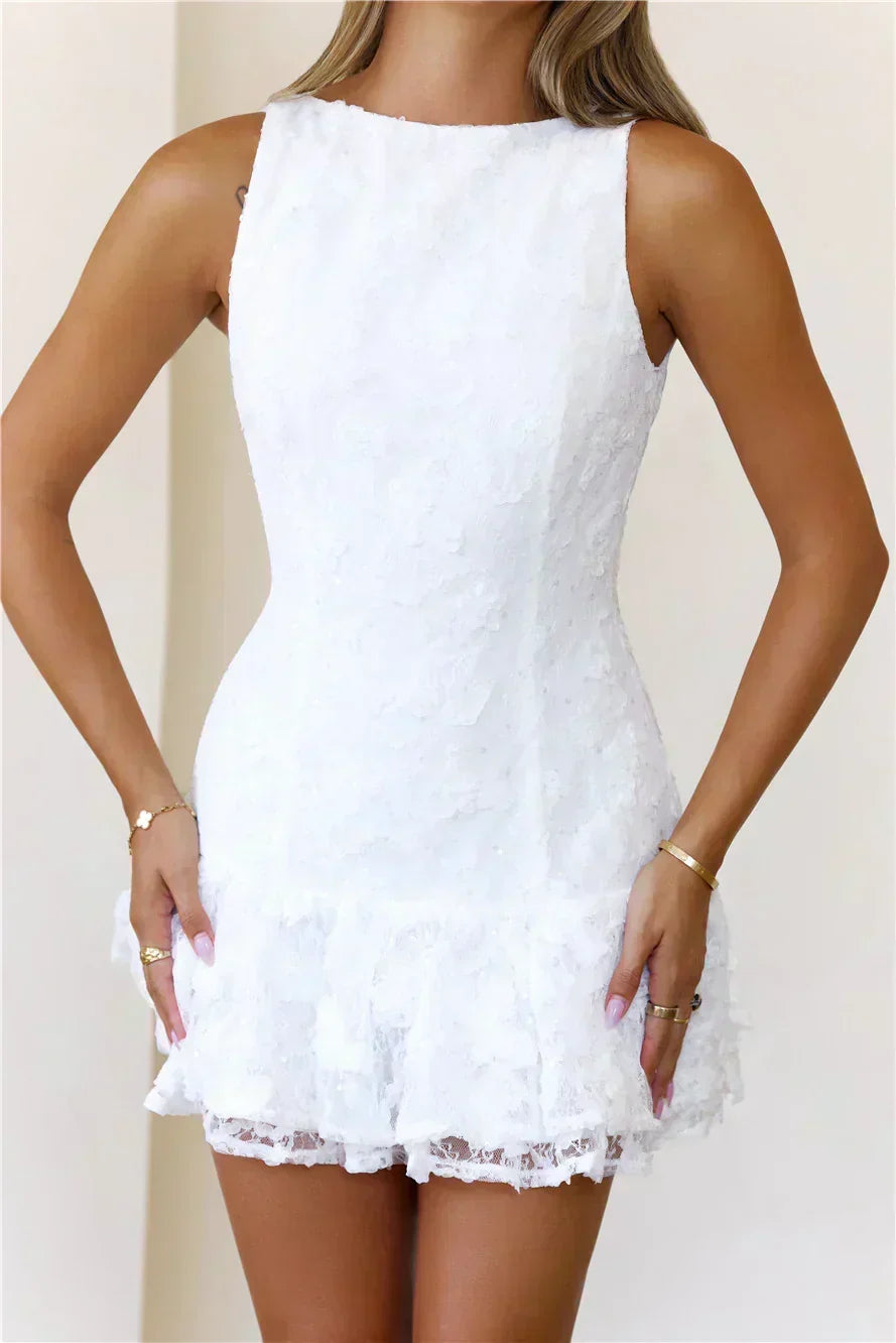 Romantic Novel Lace Mini Dress