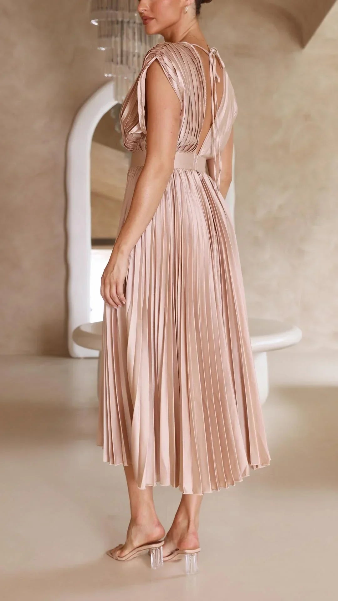 Rosalie Pleated Midi Dress