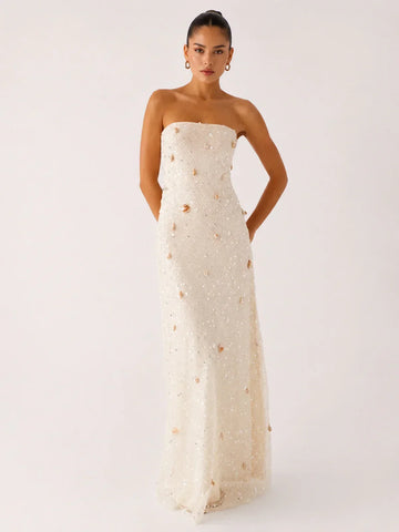 Orelli Shell Sequin Knit Maxi Dress - Ivory