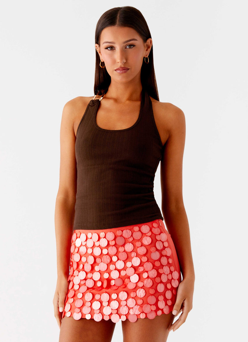 Nera Halter Top - Chocolate