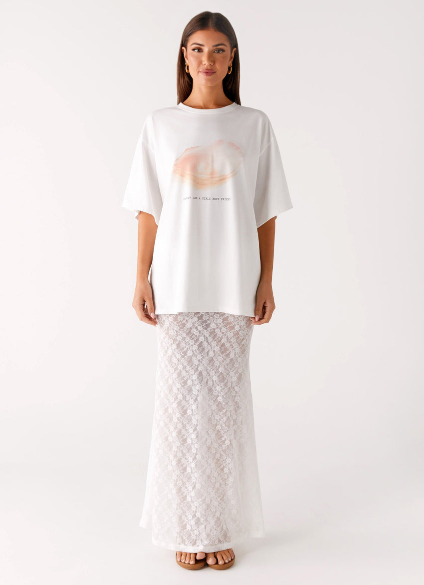 Pearl Oversized Tee - White