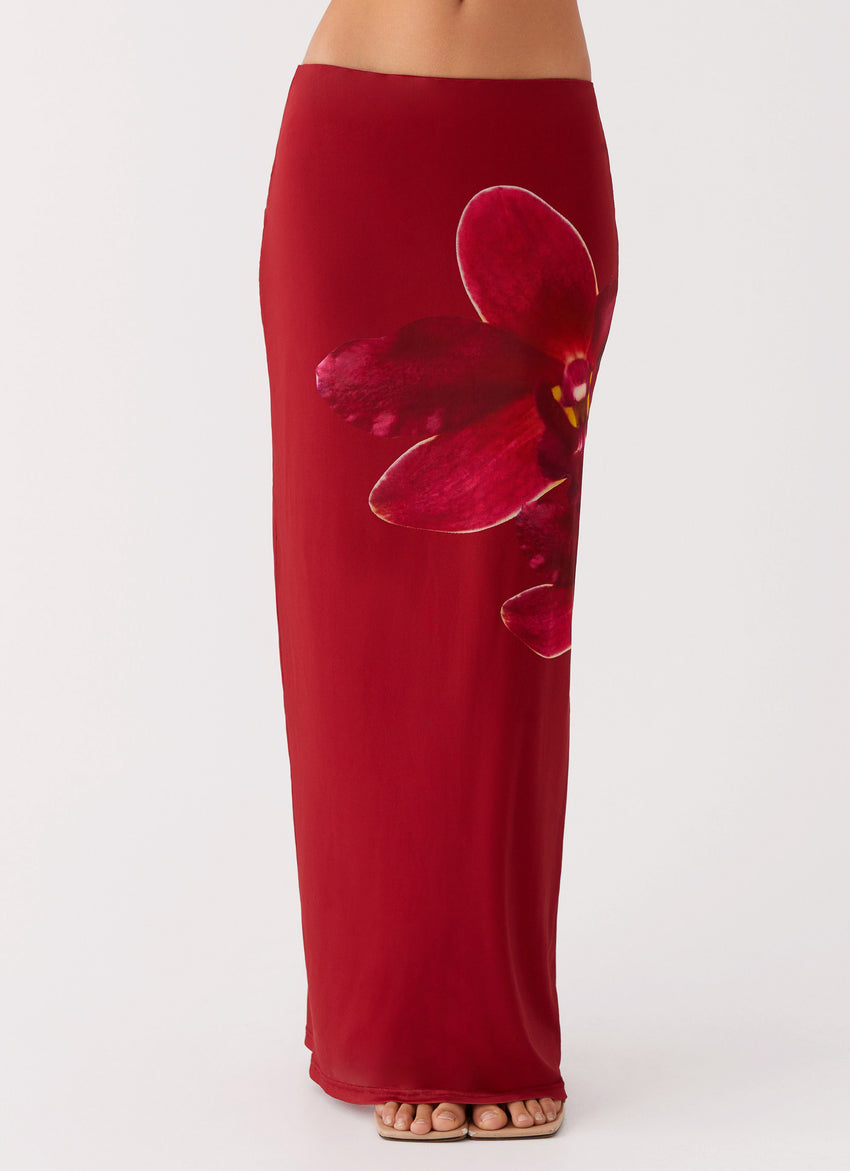 Waiting For Dawn Mesh Maxi Skirt - Rosa