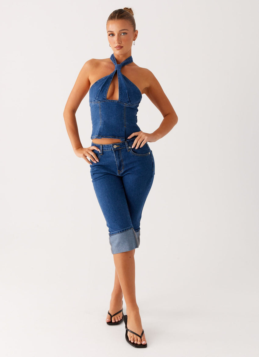 Saylor Denim Capri Jeans - Indigo