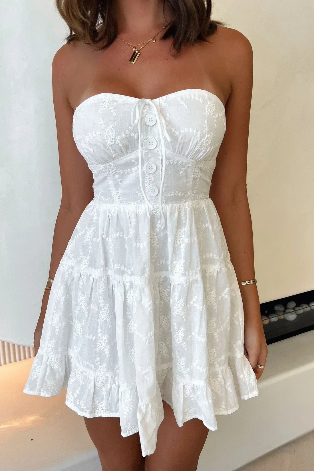 Ruby Strapless Mini Dress - White
