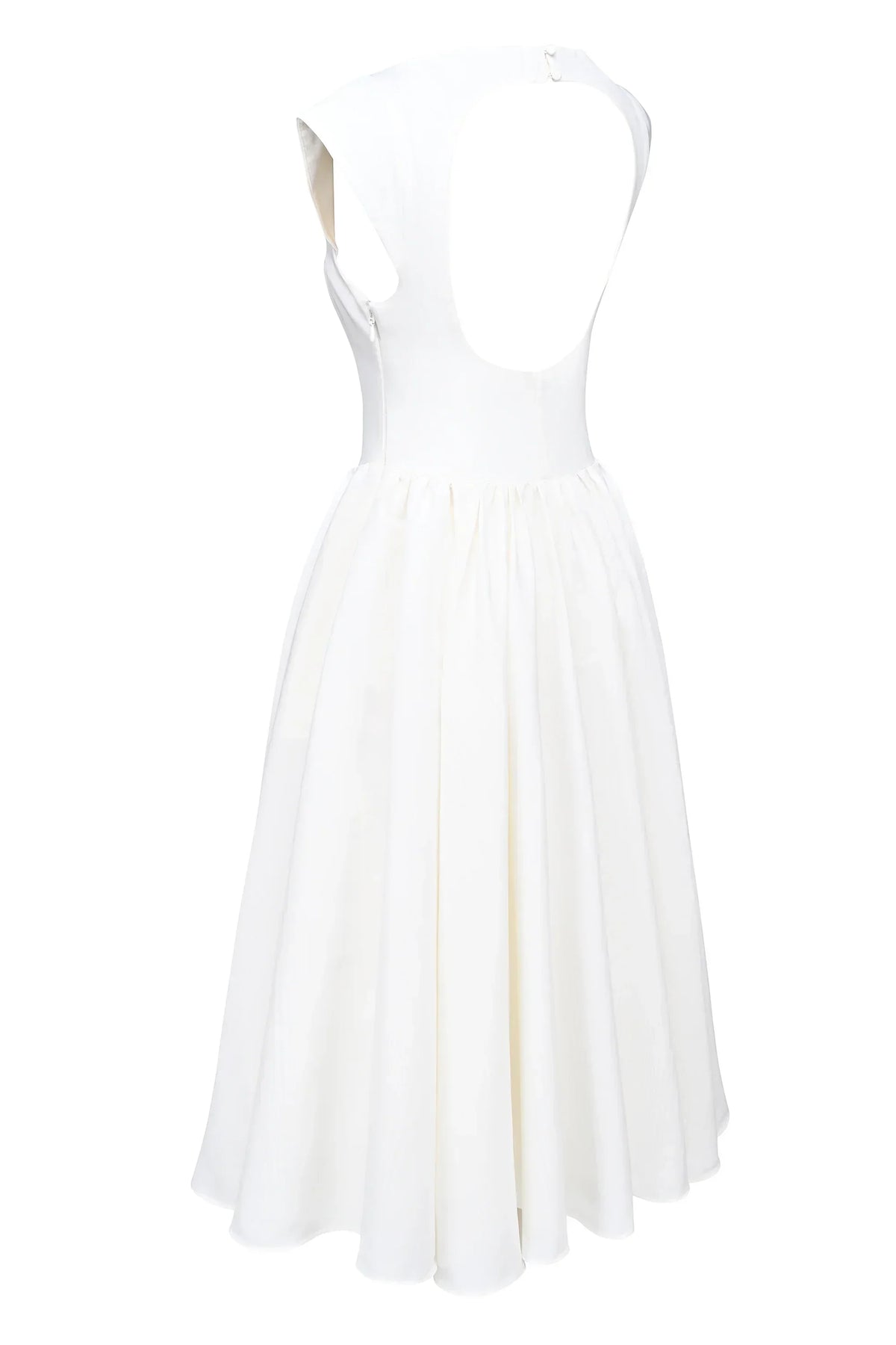 Ivory Moire Satin Midi Dress